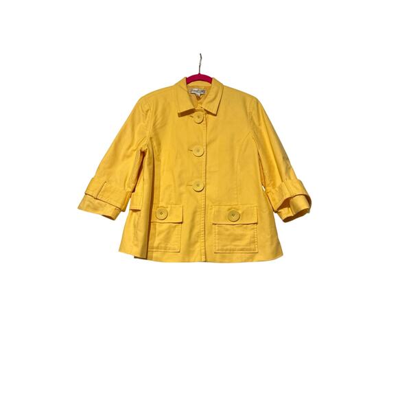Coldwater Creek Women’s Jacket Career Canary Sun Yellow Large Buttons Size 10p - Picture 1 of 8